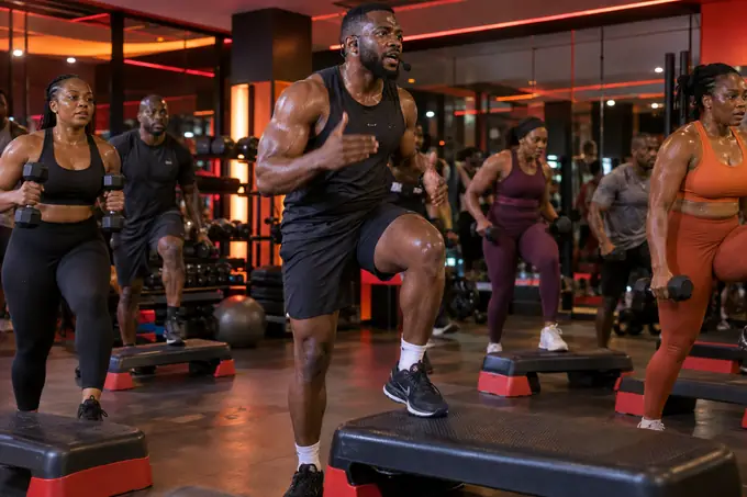 Group Classes with Black Nigerian gym members at Smart Shape Fitness Gym