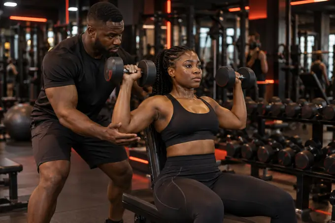 Personal Training with Black Nigerian gym members at Smart Shape Fitness Gym